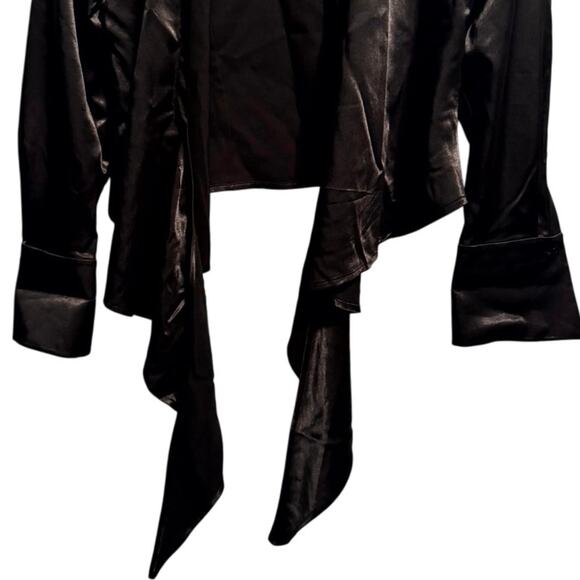 Pamela Dennis Private Client Group Women Brown Tie Front Long Sleeve Jacket Sz 4 - Picture 2 of 5